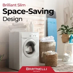 Bartnelli Wooden Top Ironing Board, 5-Layer Steam-Reflecting Cover, Adjustable Height, 46x16” -Baxton Studio Shop GUEST 1971e798 44de 494e 8222 43c4678a946b