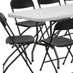 Flash Furniture 8' Bi-Fold Granite White Plastic Event/Training Folding Table Set With 10 Folding Chairs 10 Flash Furniture 8' Bi-Fold Granite White Plastic Event/Training Folding Table Set With 10 Folding Chairs -Baxton Studio Shop GUEST 19bd29ee d6c7 423a bf7b d89a27c4aaf8