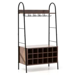Costway Industrial Rack Freestanding Bottle Holder With Stemware Holder & Open Shelves 18 Costway Industrial Rack Freestanding Bottle Holder With Stemware Holder & Open Shelves -Baxton Studio Shop GUEST 19e1128a 0904 4458 8966 4f9fd6ef8117