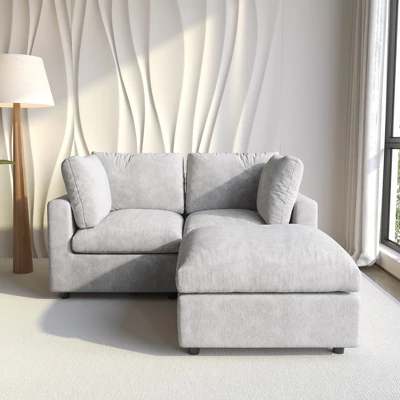 Cloud Couch Modular Sectional Sofa,67" L Shaped Couch, Convertible Wide Seater, 2 Seater+Ottoman For Living Room Set 14 Cloud Couch Modular Sectional Sofa,67" L Shaped Couch, Convertible Wide Seater, 2 Seater+Ottoman For Living Room Set - Image 14