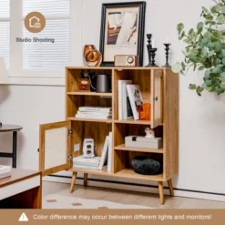 Costway Rattan Buffet Sideboard Accent Storage Cabinet Coffee Bar Cabinet Doors Cubbies -Baxton Studio Shop GUEST 1a462e81 37f7 4ecc 989e 41290e75955d