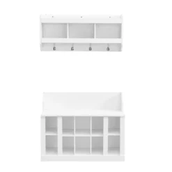 MOEPISY Elegant Hall Tree With Wall Mounted Coat Rack, Entryway Organizer For Hallway, Foyer, Mudroom, White 19 MOEPISY Elegant Hall Tree With Wall Mounted Coat Rack, Entryway Organizer For Hallway, Foyer, Mudroom, White -Baxton Studio Shop GUEST 1a488312 30cd 43c7 9495 81eadb5ebffa