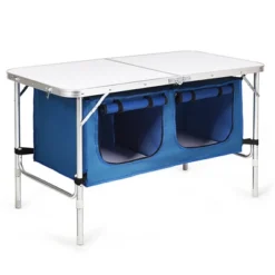 Costway Adjustable Camping Table Aluminum W/ Storage Organizer Grey/Dark Blue 20 Costway Adjustable Camping Table Aluminum W/ Storage Organizer Grey/Dark Blue -Baxton Studio Shop GUEST 1a8121e6 218f 4291 b26d bb28dc5abdc8