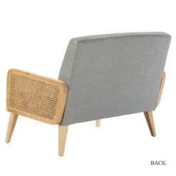 Criss Velvet Loveseat Rattan Armrest 2-Seater Tufted Back Sofa Contemporary Loveseat For Living Room | Karat Home -Baxton Studio Shop GUEST 1a877b5b 187e 4df2 8ff6 3c4b032a7743