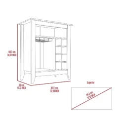 Gulches Wine Cabinet With 6 Built-in Wine Racks, 1 Open Shelf, 32"W X 17"D Top, Easy Assembly