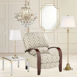 55 Downing Street Modern Cast Acrylic Accent Side End Table 23 1/2" X 24" Clear Gold Spaces Living Room Bedroom Bedside Entryway -Baxton Studio Shop GUEST 1a9f3cf1 aeac 4310 92cd 2d8811f0bc4a