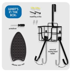 Bryt Ironing Board Holder Wall Mount & Over The Door Hanger, Laundry Room Storage & Organization, Iron & Ironing Board Hanger T&V Shaped, Black 12 Bryt Ironing Board Holder Wall Mount & Over The Door Hanger, Laundry Room Storage & Organization, Iron & Ironing Board Hanger T&V Shaped, Black -Baxton Studio Shop GUEST 1aa3d3ad 017e 46f2 85b3 dca5395a48c9