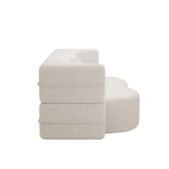 TIRAMISUBEST Floor Loveseat With 2 Pillows, Convertible Teddy Fabric Sleeper Sofa Bed, Full Size Folding Mattress -Baxton Studio Shop GUEST 1ab85986 fe12 46a4 9173 55655330ed89