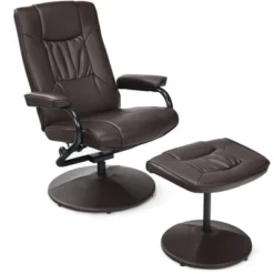 Costway 360° Swivel Recliner Chair PVC Leather Lounge Accent Armchair W/ Ottoman BrownBlackGrey 21 Costway 360° Swivel Recliner Chair PVC Leather Lounge Accent Armchair W/ Ottoman BrownBlackGrey -Baxton Studio Shop GUEST 1ad31331 5de1 4235 a338 c70ecd27b7ef