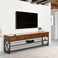 Houston TV Stand For TVs Up To 90" - CorLiving -Baxton Studio Shop GUEST 1ad34895 60f8 425f aedf af89df3b40e9