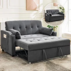 GustoWave Sofa Bed Couch, Futon Sleeper Couches With Pull Out Bed, Convertible Sofa Cama For Small Spaces, 3 In 1 Loveseat Furniture -Baxton Studio Shop GUEST 1adfd1a2 3241 4ece bfd1 c7ec3648a613