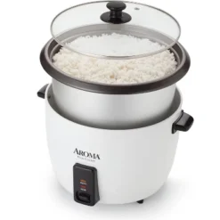 Aroma Housewares 256oz Cooked Pot-Style Rice Cooker ARC-7216NG Restored White