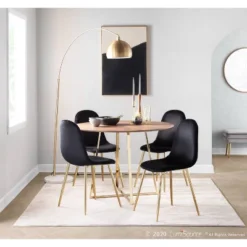 Set Of 2 Pebble Contemporary Dining Chairs Gold/Black - LumiSource -Baxton Studio Shop GUEST 1b4f21d4 00f6 454e ae68 6e675b2da724