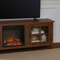 Tasi Transitional Farmhouse Glass Window Pane Door With Electric Fireplace TV Stand For TVs Up To 80" - Saracina Home 26 Tasi Transitional Farmhouse Glass Window Pane Door With Electric Fireplace TV Stand For TVs Up To 80" - Saracina Home -Baxton Studio Shop GUEST 1b7e41d8 8ce5 4d62 aab3 807810439b3d