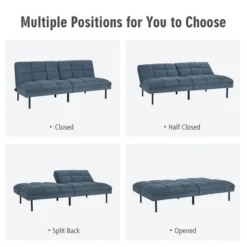 Costway Modern Convertible Futon Sofa Bed Linen Fabric Folding Couch Recliner GreyAquamarineBlue -Baxton Studio Shop GUEST 1bb6e1d7 7ae7 4a1f 8333 2122c0750fa3