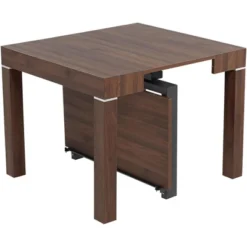 55 Downing Street Modern Distressed Walnut Wood Rectangular Dining Table 59 1/4" X 35 1/2" Brown 2-Leaf Extension For Spaces Living Room Dining Room -Baxton Studio Shop GUEST 1bfb0b4c f518 4758 92ab 9a8edb080b59