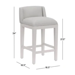 Set Of 2 26" Bronn Non Swivel Counter Height Barstools White /Silver - Hillsdale Furniture -Baxton Studio Shop GUEST 1c594ce0 fc8d 478d a878 3b7130fc84d5
