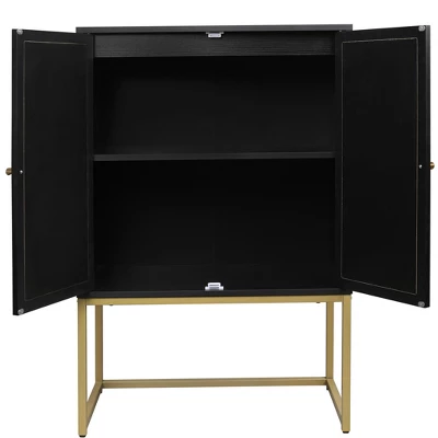 Natural Rattan 2 Door High Cabinet With Built-In Adjustable Shelves - ModernLuxe 6 Natural Rattan 2 Door High Cabinet With Built-In Adjustable Shelves - ModernLuxe - Image 6