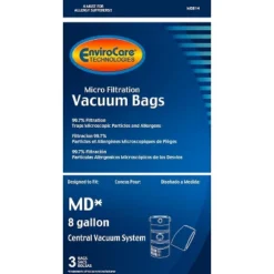 MD Modern Day 8 Gallon 720H-5, 720-5 Allergen Style Central Vacuum System Bag Flomaster 3Pk