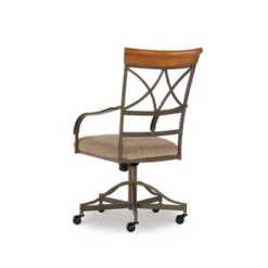 5pc Carter Swivel Dining Set Metal/Tan/Cherry - Powell Company -Baxton Studio Shop GUEST 1d44a563 2ab1 4032 8224 6d3cacda88b6