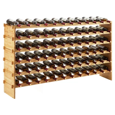 Bamboo Stackable Wine Rack – Free-Standing Bottle Holder Storage Display Shelf For Kitchen, Cellar & Dining Room 1 Bamboo Stackable Wine Rack – Free-Standing Bottle Holder Storage Display Shelf For Kitchen, Cellar & Dining Room