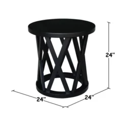 24" Ceylon Round End Table - International Concepts -Baxton Studio Shop GUEST 1da0c70b f486 492c 9ca6 293f67e43b7a