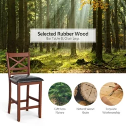 Costway 5PCS Pub Dining Table Set W/ Storage Shelves&4 Upholstered Chairs Walnut 13 Costway 5PCS Pub Dining Table Set W/ Storage Shelves&4 Upholstered Chairs Walnut -Baxton Studio Shop GUEST 1df02a85 117f 4daa 8e8e 387e06105a5f