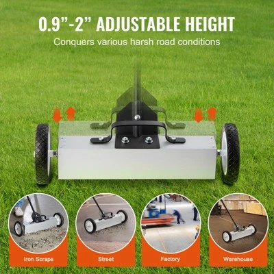 VEVOR 45Lbs Rolling Magnetic Sweeper With Wheels, Push-Type Magnetic Pick Up Sweeper, 18-inch Large Magnet Pickup Lawn Sweeper 4 VEVOR 45Lbs Rolling Magnetic Sweeper With Wheels, Push-Type Magnetic Pick Up Sweeper, 18-inch Large Magnet Pickup Lawn Sweeper - Image 4