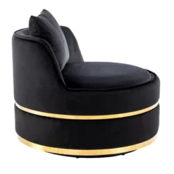 360 Degree Swivel Accent Chair, Velvet Upholstered Barrel Chair With Cushion-ModernLuxe -Baxton Studio Shop GUEST 1e35fb69 6b15 47ec 8259 8ee536bb1c2b