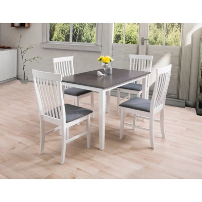 5pc Michigan Two Tone Wood Dining Set Gray/White - CorLiving 1 5pc Michigan Two Tone Wood Dining Set Gray/White - CorLiving