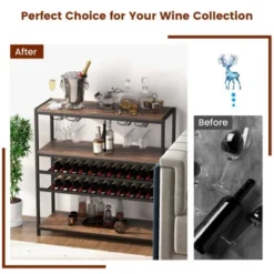 MOEPISY 5 Tier Wine Rack With Glasses Holder -Baxton Studio Shop GUEST 1e6fdf47 134e 4e56 8802 ffa18202b164