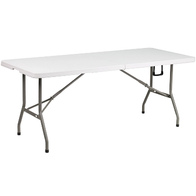 Emma And Oliver 6-Foot Bi-Fold Plastic Banquet And Event Folding Table With Handle 10 Emma And Oliver 6-Foot Bi-Fold Plastic Banquet And Event Folding Table With Handle - Image 10