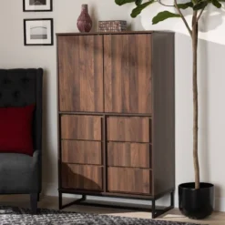 Neil Wood And Metal Storage Cabinet Brown/Black - Baxton Studio 12 Neil Wood And Metal Storage Cabinet Brown/Black - Baxton Studio -Baxton Studio Shop GUEST 1edf5f6f fc8f 4e57 9363 95b155cadc80