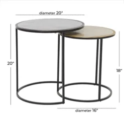 2pc Industrial Aluminum Accent Tables Black - Olivia & May -Baxton Studio Shop GUEST 1ee061e8 d15e 48bf 9956 ace8b385c499