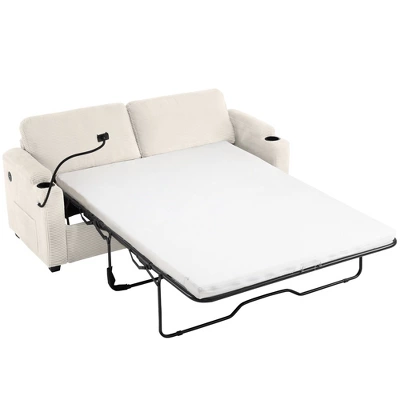 72.8"W Loveseat Sleeper Sofa Bed With Full Size Mattress, USB Ports, Cup Holders, And A Phone Holder For Living Room -ModernLuxe 9 72.8"W Loveseat Sleeper Sofa Bed With Full Size Mattress, USB Ports, Cup Holders, And A Phone Holder For Living Room -ModernLuxe - Image 9