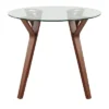 35.5" Folia Mid-Century Modern Modern Round Dining Tables Walnut/Clear - LumiSource