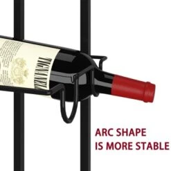 Itopfox 24 Bottle Wall Mounted Wine Rack, Adjustable Height For Wine, Liquor, Champagne, Matte Black Metal Rack For Kitchen, Bar, Wine Cellar -Baxton Studio Shop GUEST 1f08f21b 558a 466d 9c3f c14591949571