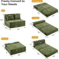 VINGLI Futon Sofa Bed Sleeper Sofa Chair Bed Floor Sofa Twin Small Couch Folding Mattress Couches