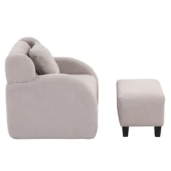 360 Degree Swivel Barrel Chair With Footstool, Accent Chair With Ottoman-ModernLuxe -Baxton Studio Shop GUEST 1f6eeabe 3d80 4b68 81eb 5999114db649