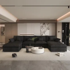 Wjshome Cloud Couch Modular Sectional Sofa, 156" U Shaped Couch,Oversize Convertible Wide Seater With 2 Ottomans,Covers Washable&Replaceable -Baxton Studio Shop GUEST 1f897e6a 7e65 442d a1af 4c1b640f48f9