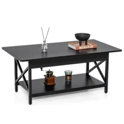 Tangkula Coffee Table Industrial 2-Tier W/ Storage Shelf &Storage Shelf For Living Room -Baxton Studio Shop GUEST 1ff3b349 f890 45ce 92e9 7f615e5f7807