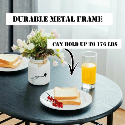 Costway 3 Pcs Dining Set 2 Chairs And Table Compact Bistro Pub Breakfast Home Kitchen 5 Costway 3 Pcs Dining Set 2 Chairs And Table Compact Bistro Pub Breakfast Home Kitchen - Image 5