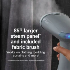Hamilton Beach Handheld Garment Steamer: 1200W Clothes Steamer, 20 Min Steam, 400ml Tank, Fabric Brush, 8ft Cord, Gray 12 Hamilton Beach Handheld Garment Steamer: 1200W Clothes Steamer, 20 Min Steam, 400ml Tank, Fabric Brush, 8ft Cord, Gray -Baxton Studio Shop GUEST 208c5c60 560f 43f6 9a5e 85d508b8f600