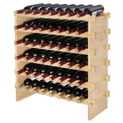 VEVOR 48 Bottle Stackable Modular Wine Rack, 6-Tier Solid Bamboo Wood Storage Racks, Floor Freestanding Wines Holder Display Shelf, Natural Color 15 VEVOR 48 Bottle Stackable Modular Wine Rack, 6-Tier Solid Bamboo Wood Storage Racks, Floor Freestanding Wines Holder Display Shelf, Natural Color -Baxton Studio Shop GUEST 209bad92 e9cb 4dd8 9f20 3fb2be6ae431