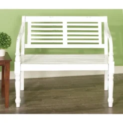 Farmhouse Mahogany Bench White - Olivia & May -Baxton Studio Shop GUEST 20a97b85 644d 4959 872d 83d657d2cbc7