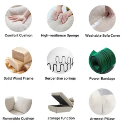 WJShome 8-Piece Cloud Modular Sectional Sofa,Down Filled Couch For Living Room,Minimalist Convertible Couches,Sofa Cover Washable & Removable -Baxton Studio Shop GUEST 20b29940 78a8 4d2a b953 4a8c7e3712a7