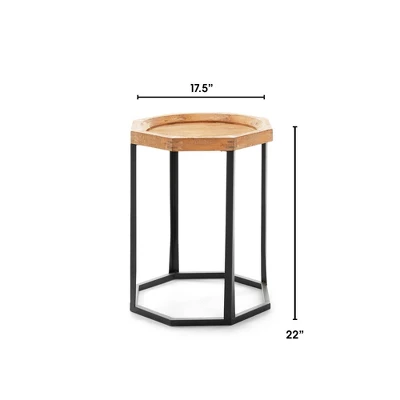 Grayson Wood And Metal Side Table Natural - Finch 6 Grayson Wood And Metal Side Table Natural - Finch - Image 6