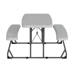 Peakform 37.8 Inch Rectangular Folding Picnic Table, Multipurpose Indoor Outdoor Durable Furniture With Double Bench Seating, White/Black -Baxton Studio Shop GUEST 2132b2fa 0e72 4b77 bc16 5ef6e7f0c625