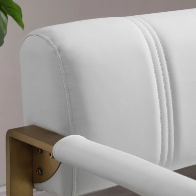 NicBex Loveseat Sofa Modern Bonded Leather Upholstered Loveseat Couch For Living Room,Small 2 Seater Sofa Couch With Metal Arms For Bedroom,White 4 NicBex Loveseat Sofa Modern Bonded Leather Upholstered Loveseat Couch For Living Room,Small 2 Seater Sofa Couch With Metal Arms For Bedroom,White - Image 4