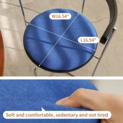 Folding Dining Chair Upholstered Dinner Chair Armchair With Padded Seat&Chrome Frame, Blue/Red - Modernluxe -Baxton Studio Shop GUEST 215802d8 8b46 4527 a9fc de7c603dcbe5